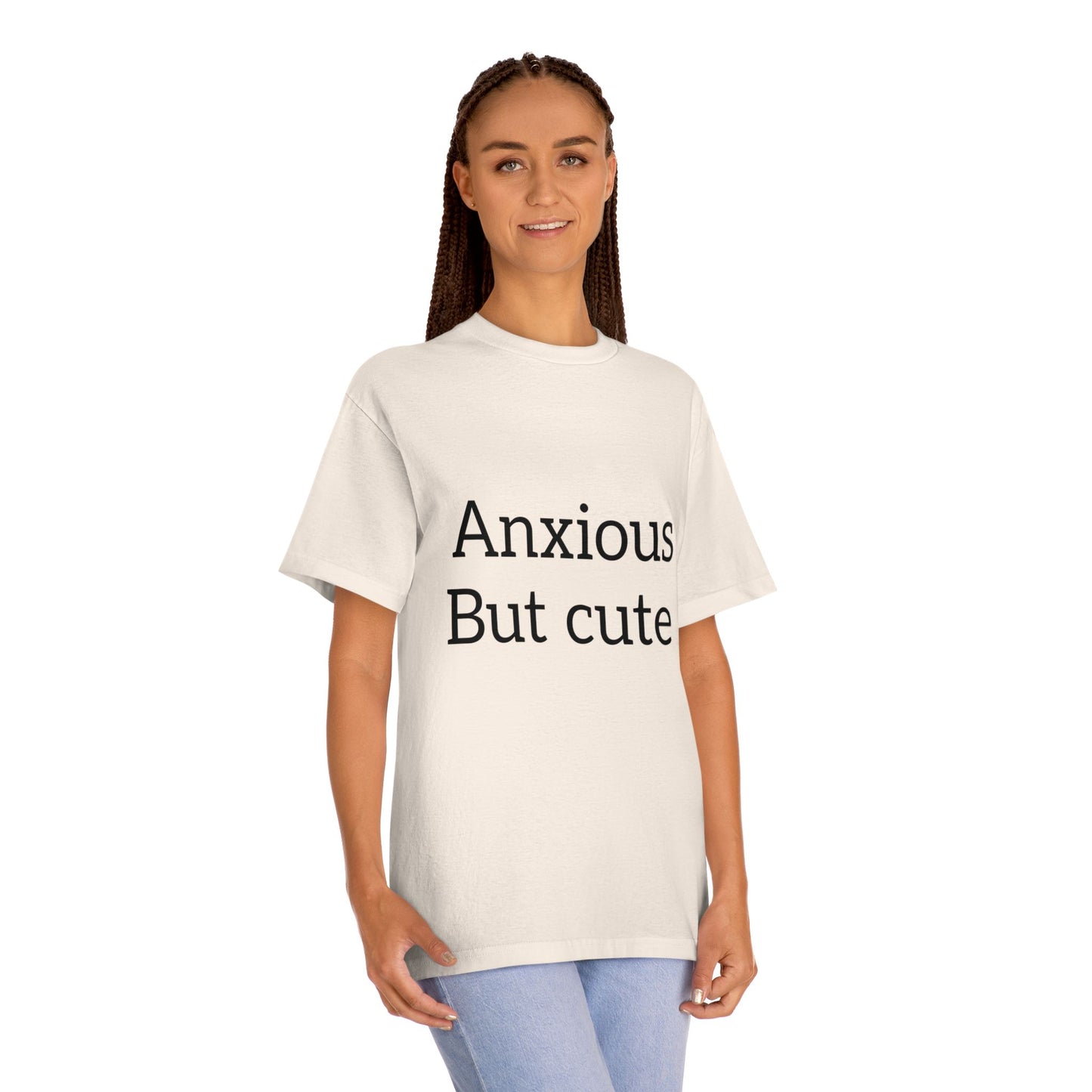 Anxious But Cute Unisex Classic Tee | Comfy T-Shirt for Introverts | Gift for Anxiety Awareness, Self-Care Apparel, Casual Wear