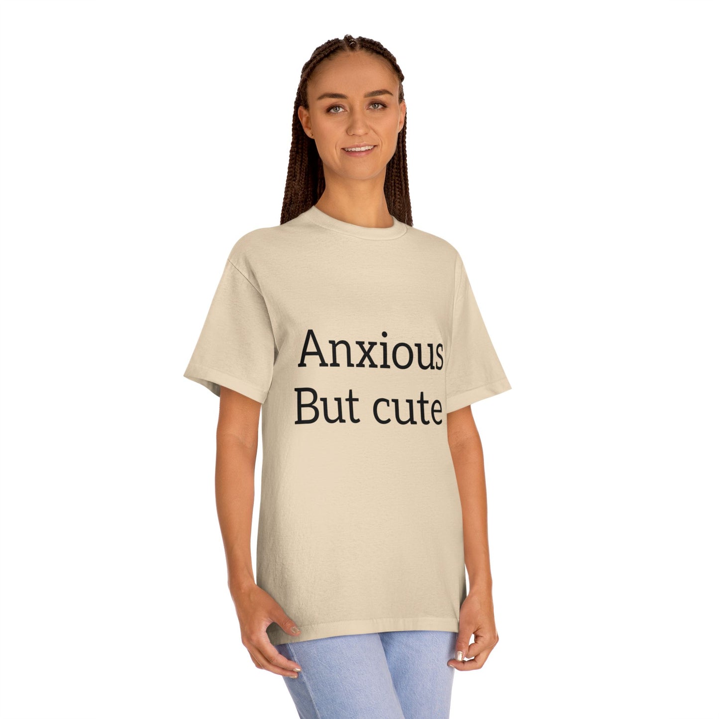 Anxious But Cute Unisex Classic Tee | Comfy T-Shirt for Introverts | Gift for Anxiety Awareness, Self-Care Apparel, Casual Wear